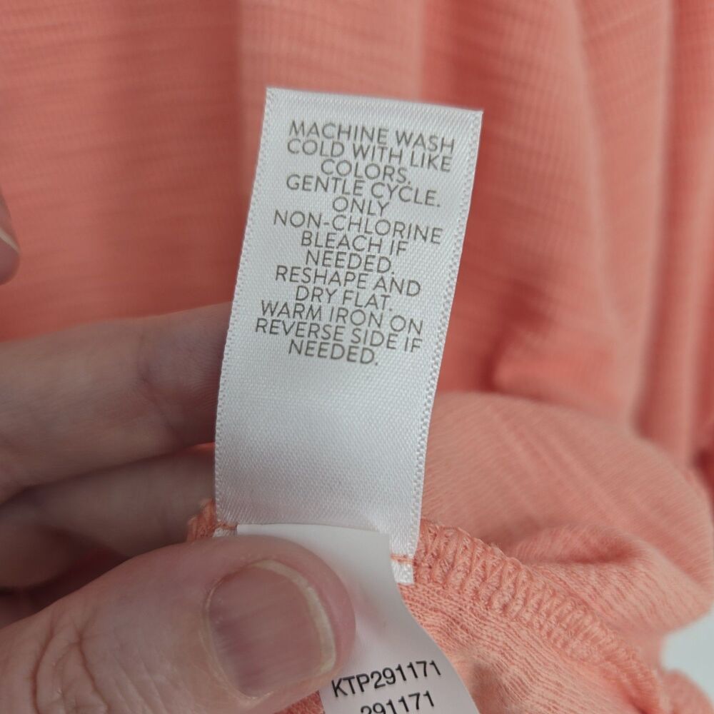 J. Jill Coral Blush Henley Long Sleeve Top - Picture 6 of 7